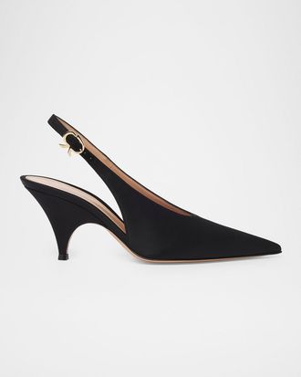 Gianvito Rossi 70mm Sofia Satin Slingback Pumps