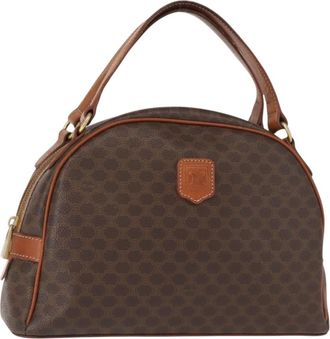 Celine Vintage Macadam Handbag Canvas And Leather Brown Canvas Handbag (Pre-Owned)