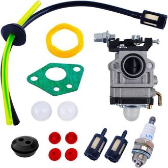 OEM Kit De Carburador Para Cortac&eacute;spedes De 52 Cc, 49 Cc Y 43 Cc Con Junta, Manguera, Buj&iacute;a Y Filtro De Combustible (14 Piezas)