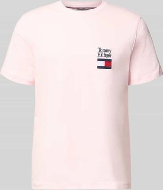 Tommy Hilfiger Regular Fit T-Shirt aus reiner Baumwolle Modell BRAND LOVE TEXT in Rosa, Gr&ouml;&szlig;e XXL