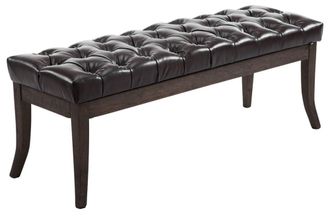 Clp Banco con patas de madera y asiento en Simil cuero Marr&oacute;n