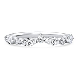Pompeii3 90Ct Marquise Curved Diamond Wedding Ring 14k Gold or Platinum Lab Grown