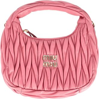 Miu Miu Pre-owned Womens Miu Miu Wander Matelass&eacute; Hobo Bag in Pink Lambskin Leather - One Size