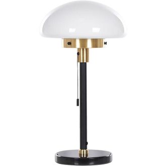 Beliani Lámpara de mesa de metal negro dorado blanco 55 cm pantalla clásico Minija