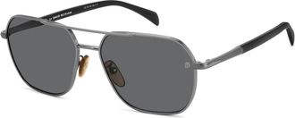 Eyewear by David Beckham Ruthenium/Grijs Gepolariseerde Zonnebril - Heren - Zonnebrillen - Grijs - 59 MM - Accessoires