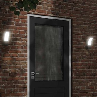 vidaXL Outdoor led Wall Lights 2pcs Black Die-cast Aluminium Vidaxl