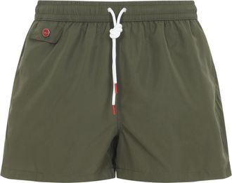 Kiton Green Logo Swim Shorts