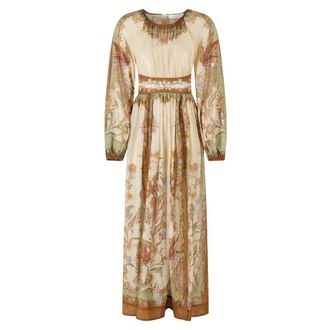 Zimmermann Indra Waisted Maxi Dress - female - Zimmermann - Maxi Dresses - Multicolor - XS - Dresses