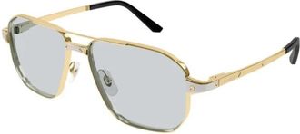 Cartier Santos Zonnebril - Heren - Zonnebrillen - Geel - 59 MM - Accessoires