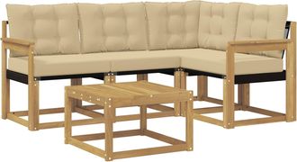 vidaXL Conjunto De Sof&aacute;s De Exterior 5 Uds. Y Beige Vidaxl