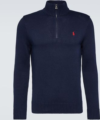 Polo Ralph Lauren Logo cotton half-zip sweater