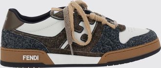 Fendi Sneakers low-top Match in pelle scamosciata con monogramma FF e punta traforata