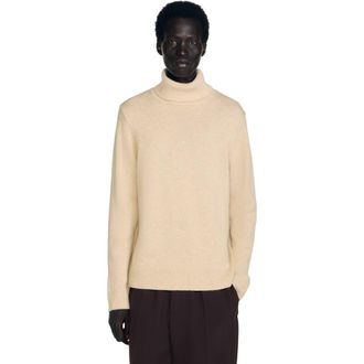 Sandro Wool and cashmere turtleneck sweater in Beige at Nordstrom, Size Xx-Large