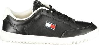 Tommy Hilfiger Polyurethane Sneaker - Heren - Sneakers - Zwart - 45 EU - Leer - Schoenen