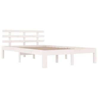 Berkfield Home Beautiful Bed Frame White Solid Wood 120x190 cm Small Double