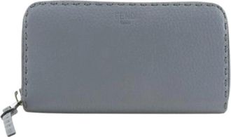 Fendi Pre-owned Selleria Long Wallet (bi-fold) - Dames - Vintage Accessoires - Blauw - ONE Size - Leer - Vintage
