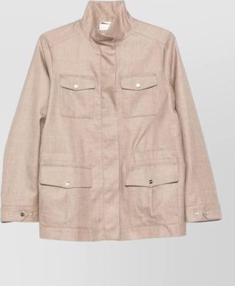 Herno high collar jacket buttoned cuffs pockets