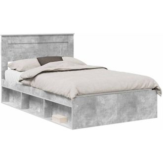 vidaXL Estructura De Cama Concreto 120 X 190 Cm Madera De Pino Macizo Vidaxl