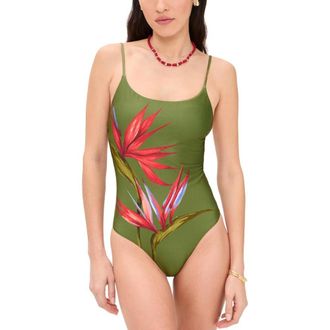 Farm Rio Farm Rio Womens Strilitzia One-Piece, Strilitzia Dark Green