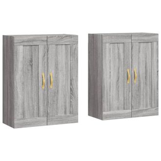 vidaXL Armadietti a Parete 2 pz Grigio Sonoma in Legno Multistrato - Vidaxl