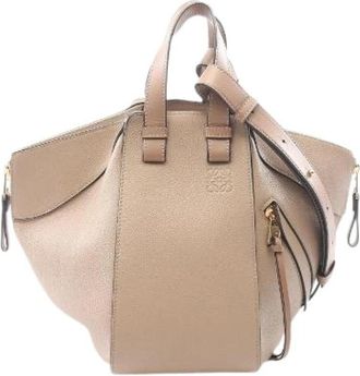 Loewe Pre-owned Hammock Small Leather Handbag - Dames - Vintage Handtas - Beige - ONE Size - Leer - Vintage