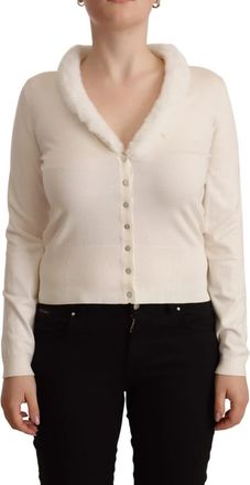 Liu Jo Viscose Long Sleeves Fur Shearling Womens Blouse (Pre-Owned)