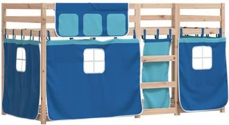 vidaXL Bunk Bed without Mattress Blue 90x200 cm Solid Wood Pine Vidaxl