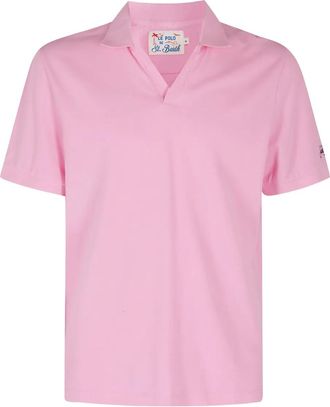 MC2 Saint Barth Polo in cotone con ricamo logo - Rosa