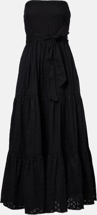 Poupette St Barth Thelma strapless cotton maxi dress