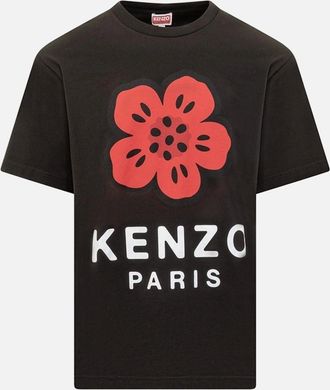 Kenzo Mens Kenzo Boke Flower 2.0 Printed T-Shirt in Black - White - Size: 42