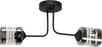 OEM L&aacute;mpara De Techo Colgante Cl&aacute;sica Negra Con Pantalla De Cristal 15-478 Enoli