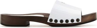 Miu Miu White Leather Clogs