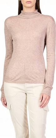 Sanctuary Exposed Seams Mock Neck Top In Heather Feather