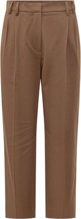 Brunello Cucinelli Brown Tailored Flat Front Pants