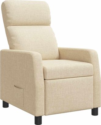 vidaXL Recliner Crema Tela Vidaxl