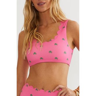 Beach Riot Madison Bikini Top in Flamingo Fronds at Nordstrom, Size X-Large