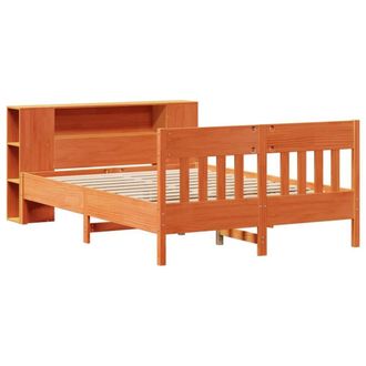 Berkfield Home Decorative Bookcase Bed without Mattress Wax Brown 140x190cm Soli | Size: 140x190 cm