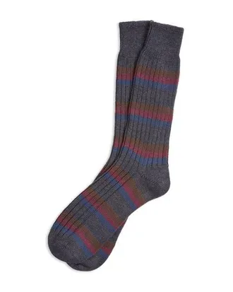 Celtic & Co. Cotton Stripe Sock in Navy at Nordstrom, Size Medium