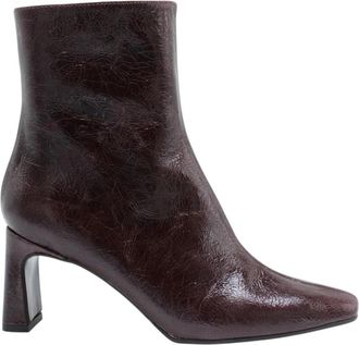 Catwalk Danon Enkellaars - Dames - Laarzen met Hak - Rood - 39 EU - Denim - Schoenen