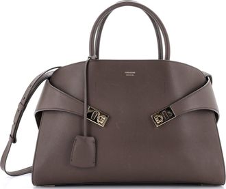 Ferragamo Hug Top Handle Bag Leather Large