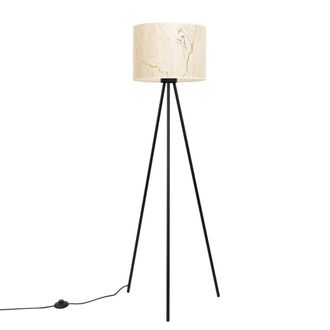 Sollux Lighting L&aacute;mpara de pie m&aacute;rmol beige/negro tela/PVC/acero alt. 135 cm