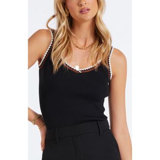 Bishop + Young Charlize Crochet Detail Tank in Black at Nordstrom, Size Medium