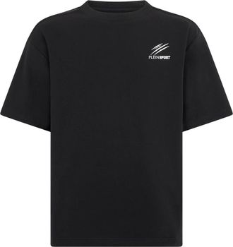 Plein Sport Pique T-shirt met Ronde Hals Icon - Heren - Sportshirts - Zwart - 4XL - Katoen - Fitness