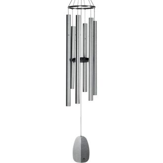Woodstock Chimes Large Deep Tone Outdoor Wind Chime in Silver