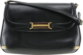 Gucci Pre-owned Leather gucci-bags - Dames - Vintage Schoudertas - Zwart - ONE Size - Leer - Vintage