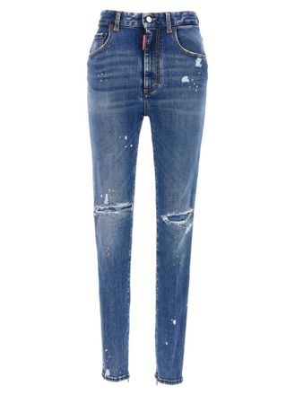 Dsquared2 Blue Skinny High Rise Jeans