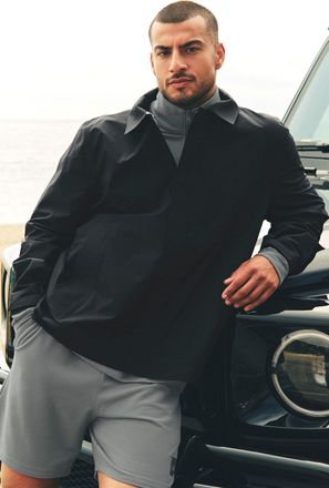 Alo | Alpha Shell Overshirt Jacket in Black, Size: Medium