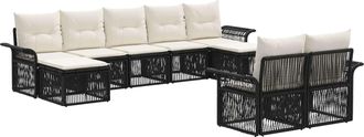 vidaXL Conjunto De Sof&aacute;s De Jard&iacute;n 9 Uds. Negro Rat&aacute;n Sint&eacute;tico Vidaxl