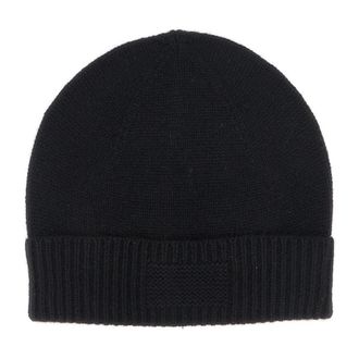 Guest In Residence Rib Cuff Gebreide Kasjmier Beanie - Dames - Hoeden - Zwart - ONE Size - Kasjmier - Accessoires
