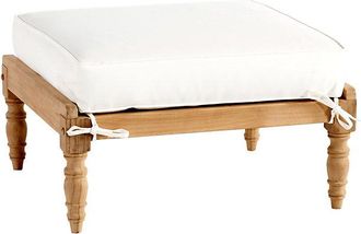 Ballard Designs Ceylon Teak Ottoman with 1 Cushion - Ballard Designs